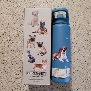 Serengeti Boxer Dog Breed Insulated 24 Oz Travel Water Bottle 24 Hr Hot & Cold